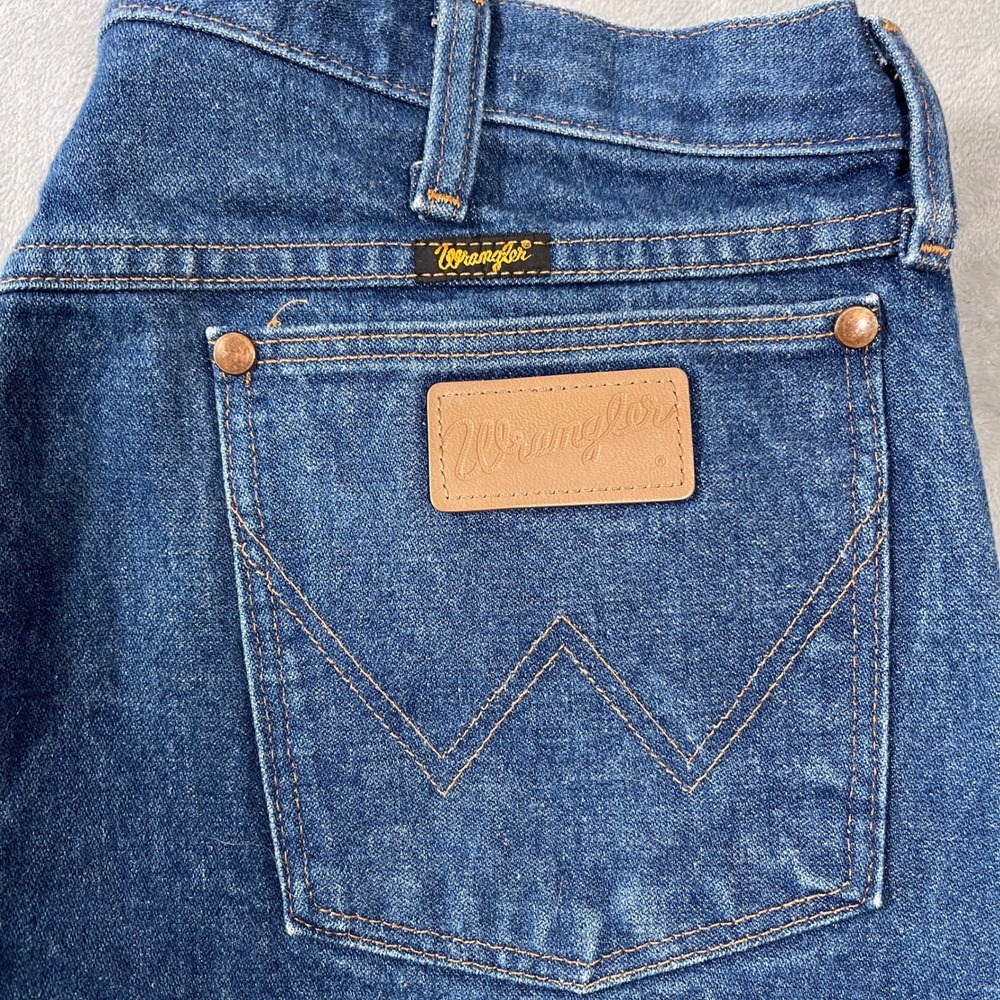 Wrangler Mens Jeans 38x34 Cowboy Cut 13MWZPW Indigo Blue Straight Leg - Picture 6 of 7